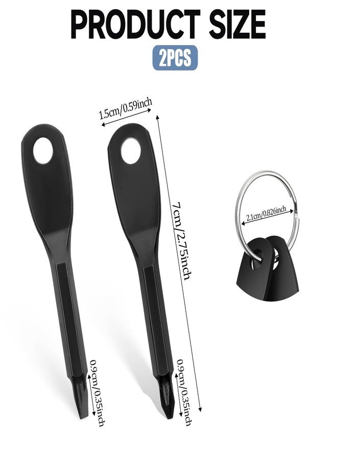 جريفوسيا مجموعة أدوات مفك براغي من جريفوسيا، قطعتان، سلسلة مفاتيح، مجموعة جيب متعددة الوظائف للصيانة اليومية والتخييم والإصلاحات الخارجية - سلسلة مفاتيح محمولة مع مفك براغي أسود - Image 2
